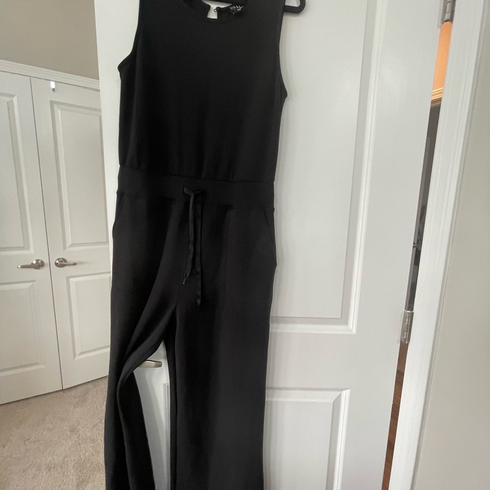 Nicole Miller Black Sleeveless Jumpsuit with Waist Tie